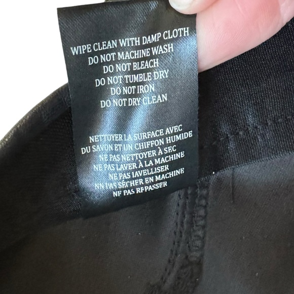 Blank NYC Vegan Leather Pull‎ On Holiday NYE Chic Skinny Ankle Pants Black - Picture 11 of 14